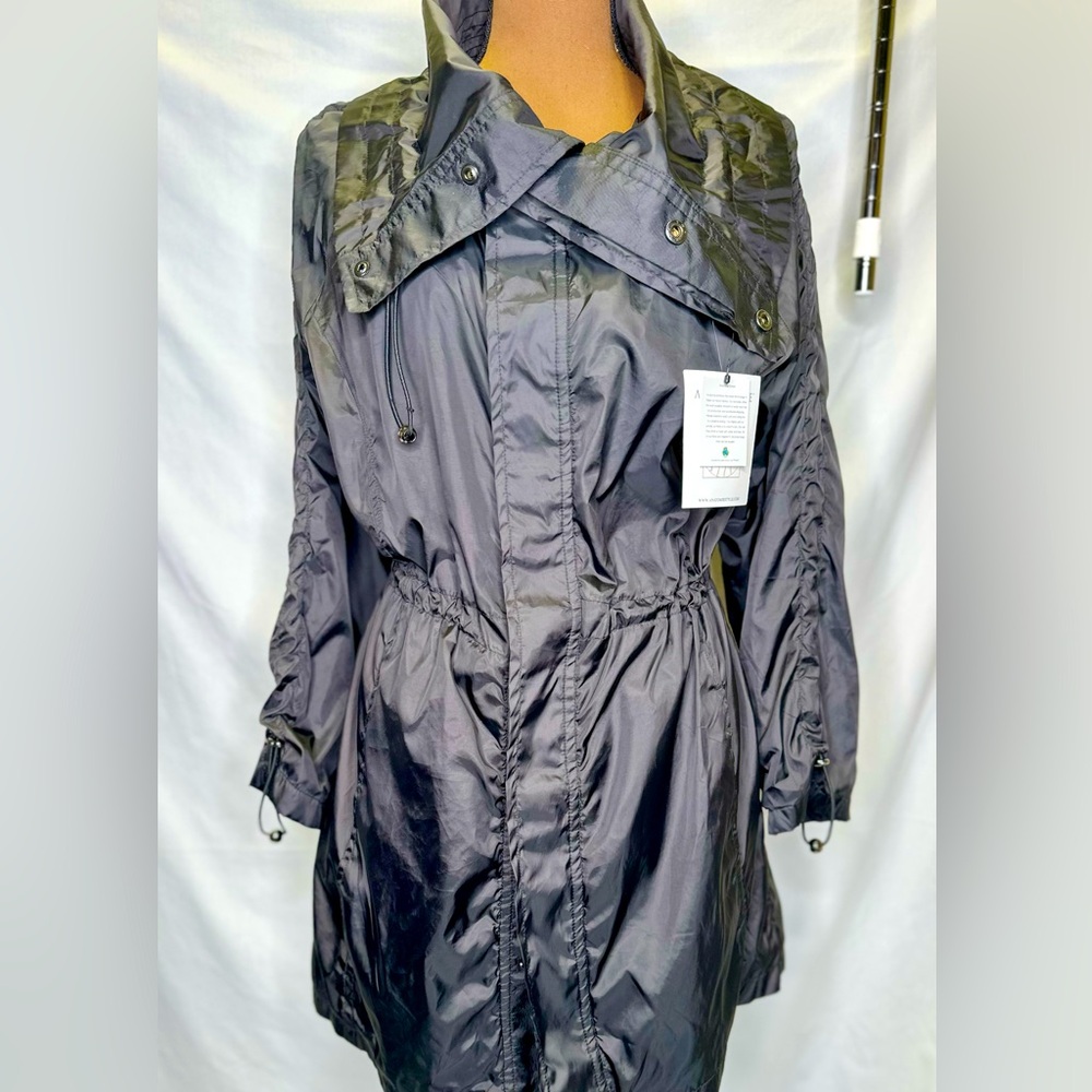 NWT - ANATOMIE Women’s Black Windbreaker Parka Anorak Jacket; High Collar; SMALL